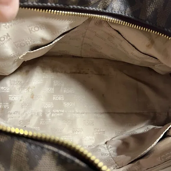 Michael Kors Grayson Signature Satchel – Dark Brown/Beige - Picture 3 of 15